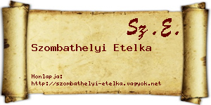 Szombathelyi Etelka névjegykártya